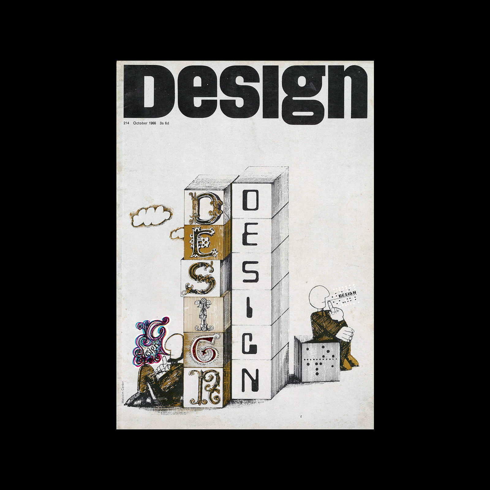 Design, Council of Industrial Design, 214, October 1966. Cover design by Malcolm Carder