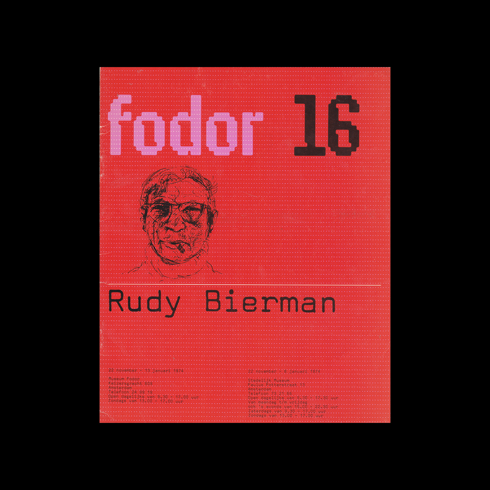 Fodor 16, 1974 - Rudy Bierman 1 Fodor 16, 1974 - Rudy Bierman. Designed by Wim Crouwel and Daphne Duijvelshoff (Total Design).