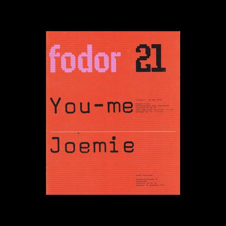 Fodor 21, 1974 - You-me, Joemie. Designed by Wim Crouwel and Daphne Duijvelshoff (Total Design)