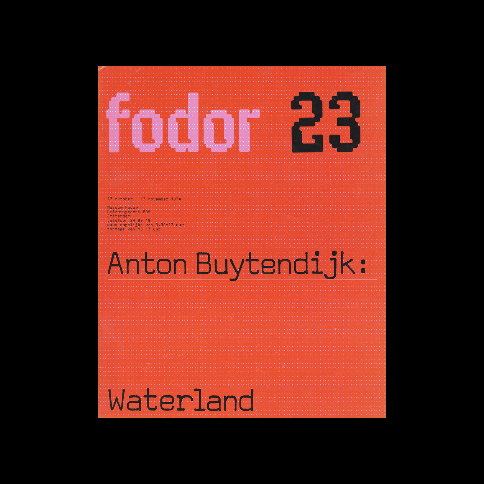 Fodor 23, 1974 - Anton Buytendijk, Waterland 1 Fodor 23, 1974 - Anton Buytendijk, Waterland. Designed by Wim Crouwel and Daphne Duijvelshoff (Total Design)