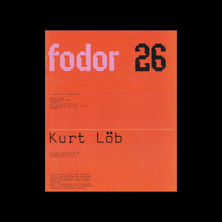 Fodor 26, 1975 - Kurt Löb. Designed by Wim Crouwel and Daphne Duijvelshoff (Total Design)