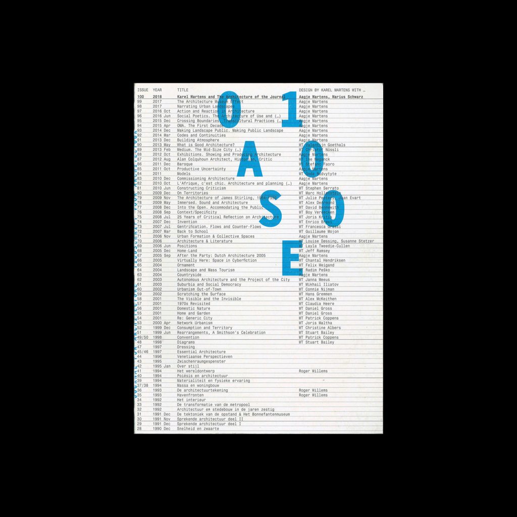 Oase 100, 2018, Karel Martens and The Architecture of the Journal