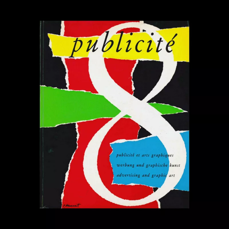 Publicité 8, Review of advertising and Graphic Art in Switzerland, 1954. Cover design by Pierre Monnerat