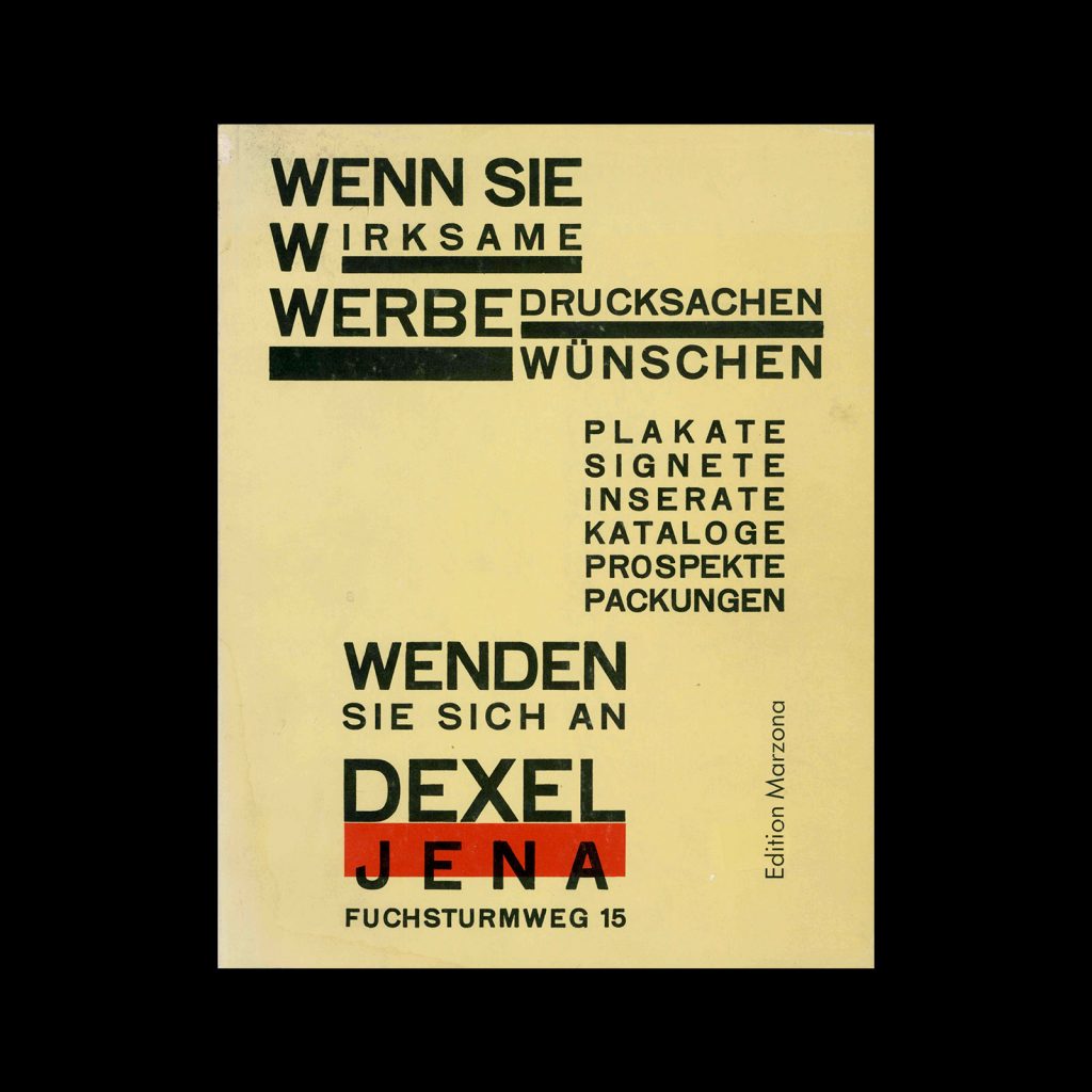 Walter Dexel, Neue Reklame, 1987