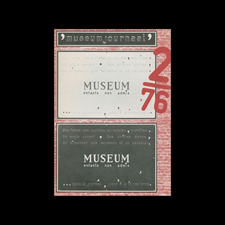 Museumjournaal, Serie 21 no2, 1976. Layout: Frans Evenhuis and Piet van Meiji | Cover: Swip Stolk