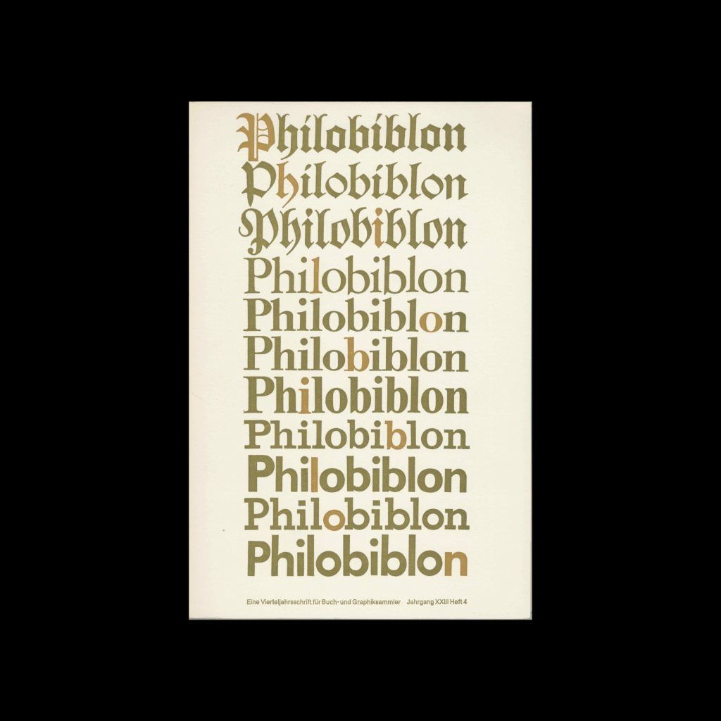 Philobiblon. Jahrgang 23. Heft 4. November 1979
