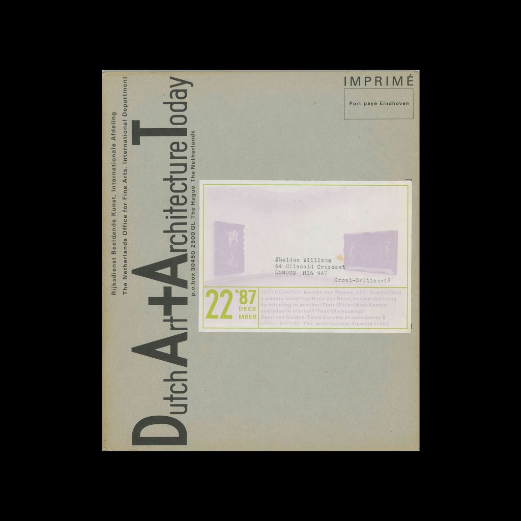Dutch Art + Architecture Today 22, 1987