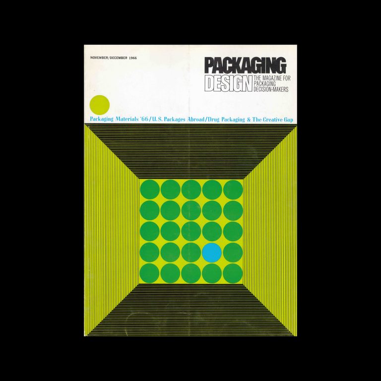 Packaging Design Vol 7, No 6, 1966. Cover design by Andrew P. Kner