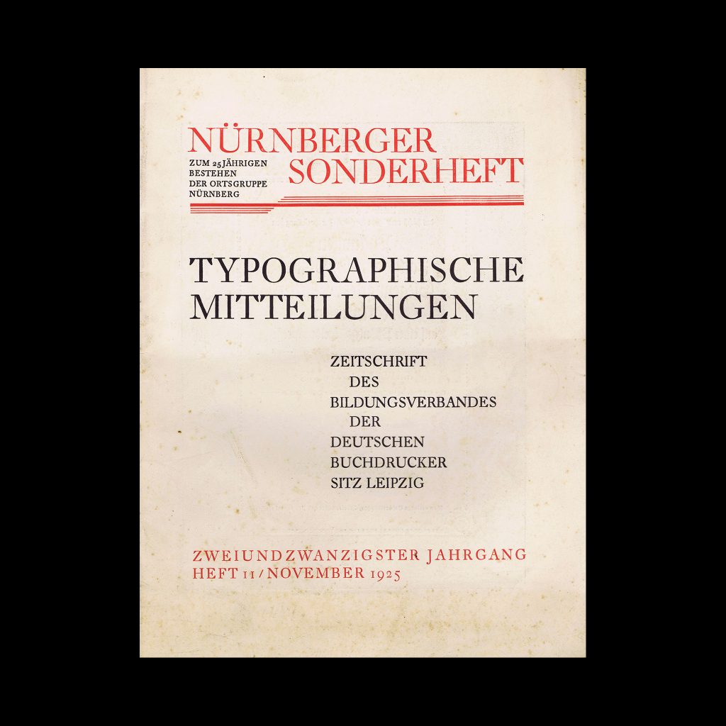 Typographische Mitteilungen – Nürnberger Sonderheft, Heft 8 / November 1925