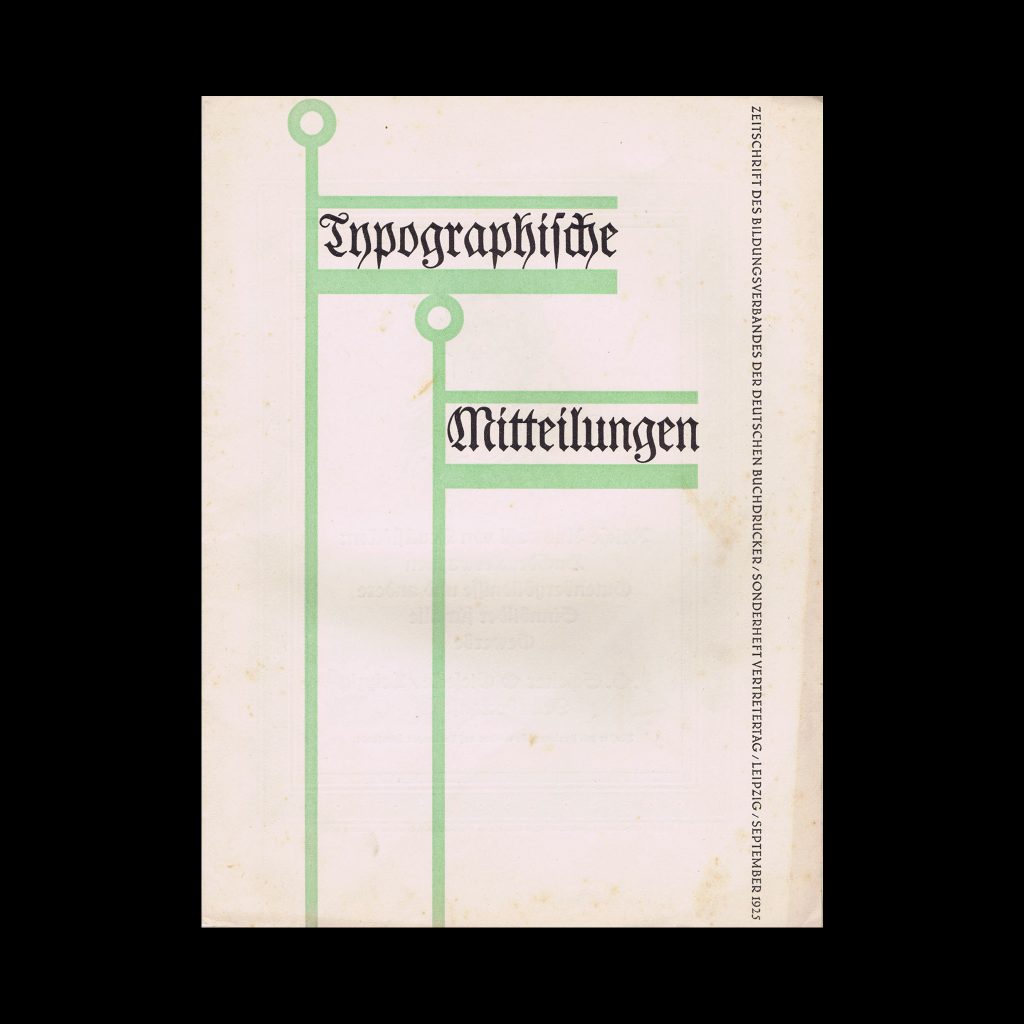Typographische Mitteilungen, Sonderheft Vertretertag, September 1925