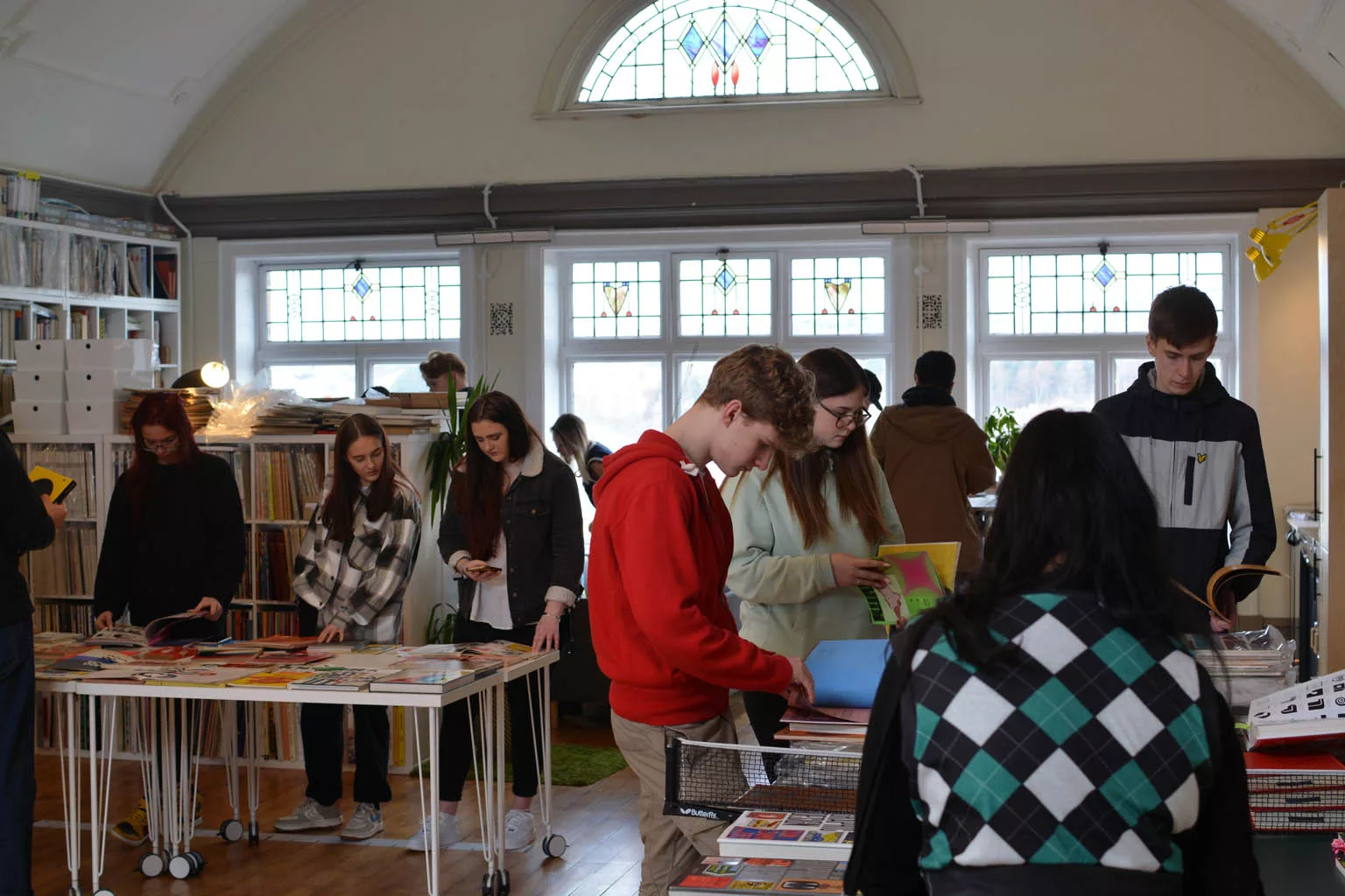 Leeds Beckett University students utilising the design archive