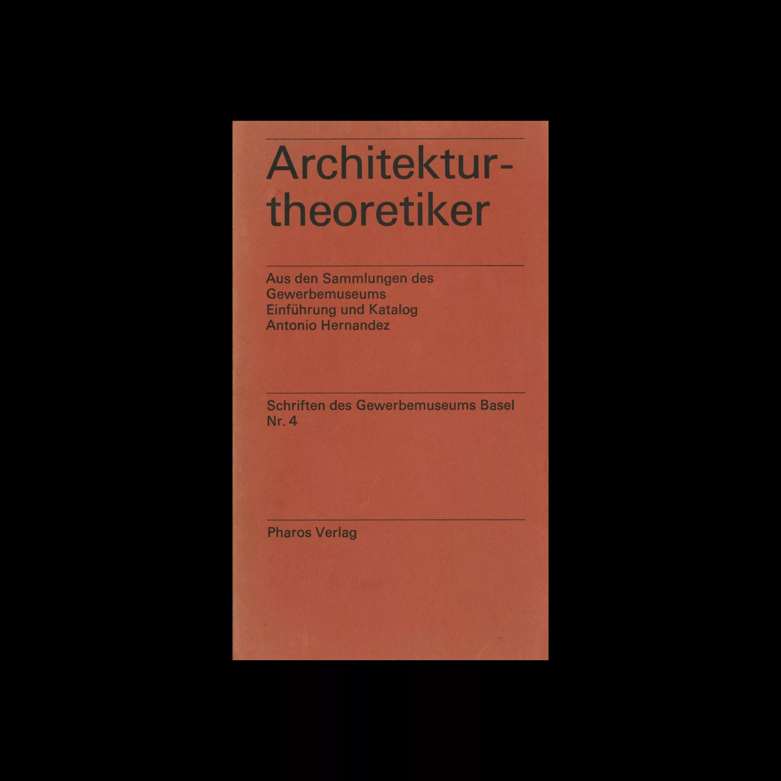 Architektur-theoretiker, Basel School of Arts and Crafts, Nr.4, 1967. Designed by Emil Ruder
