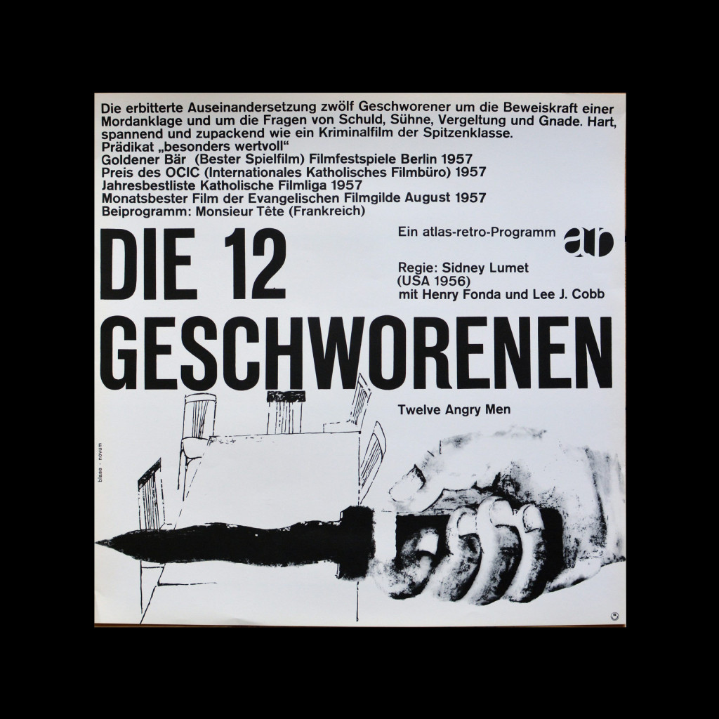 Die 12 Geschworenen, Atlas Films Poster, 1960s