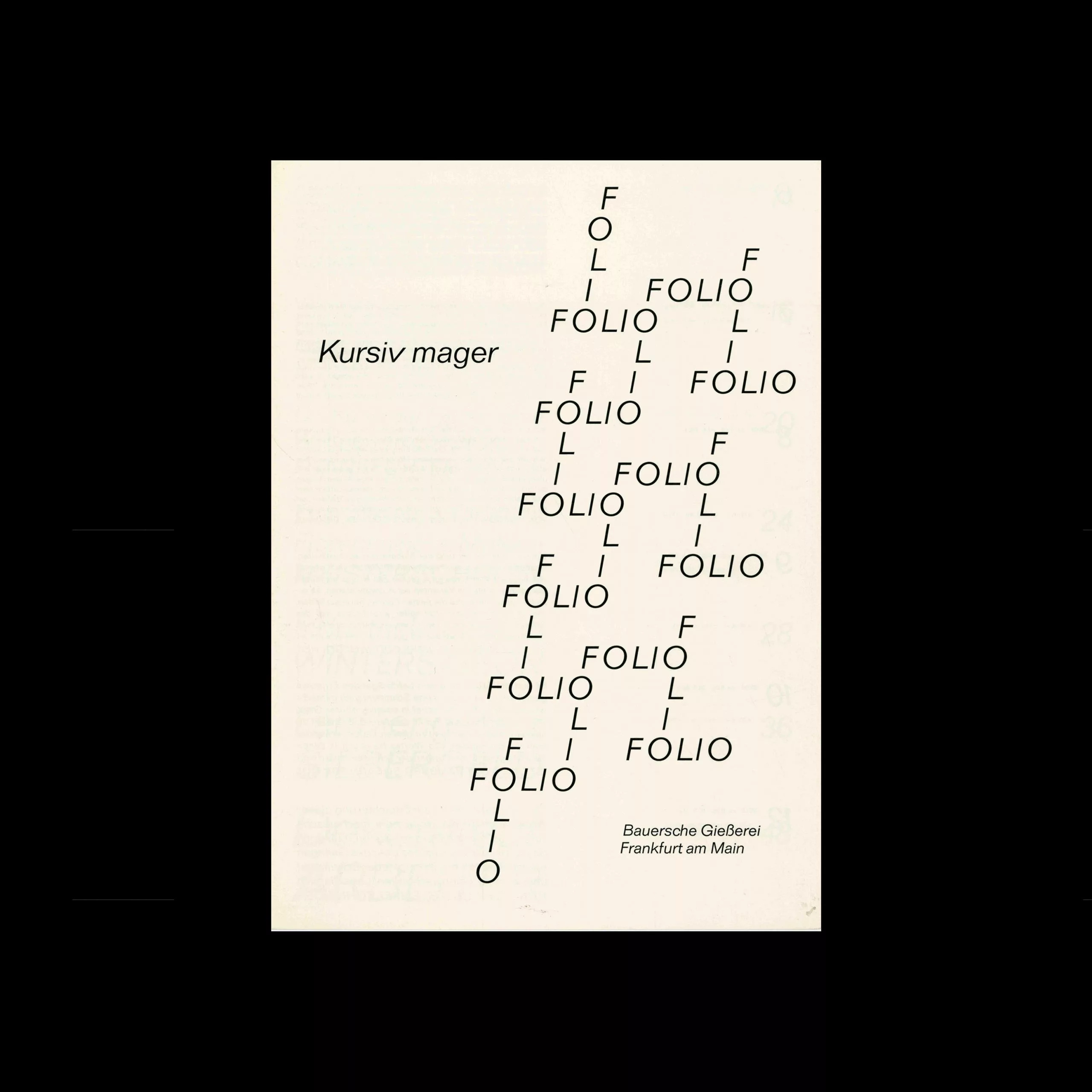 Die Folio, Bauersche Giesserei, Type Specimen, 1965 