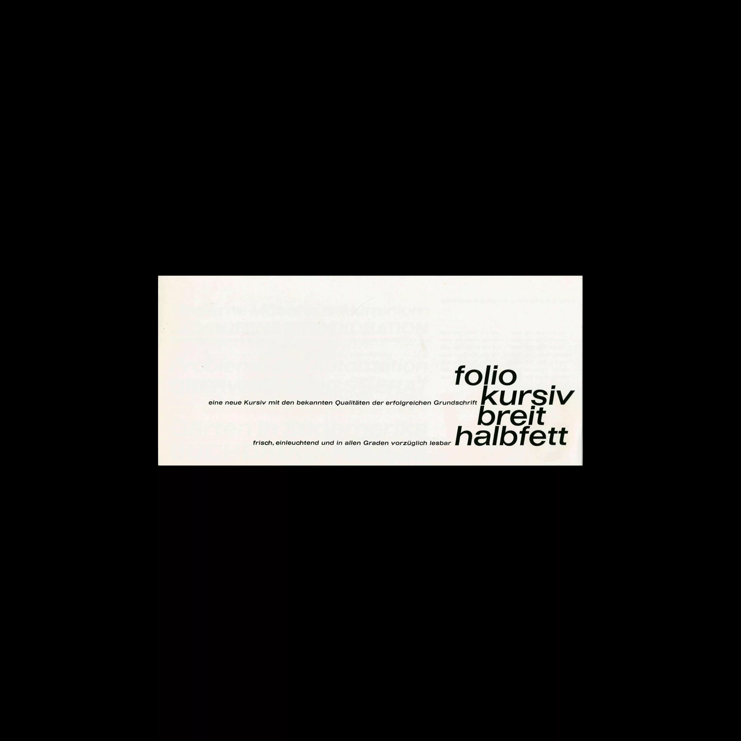 Die Folio, Bauersche Giesserei, Type Specimen, 1965 