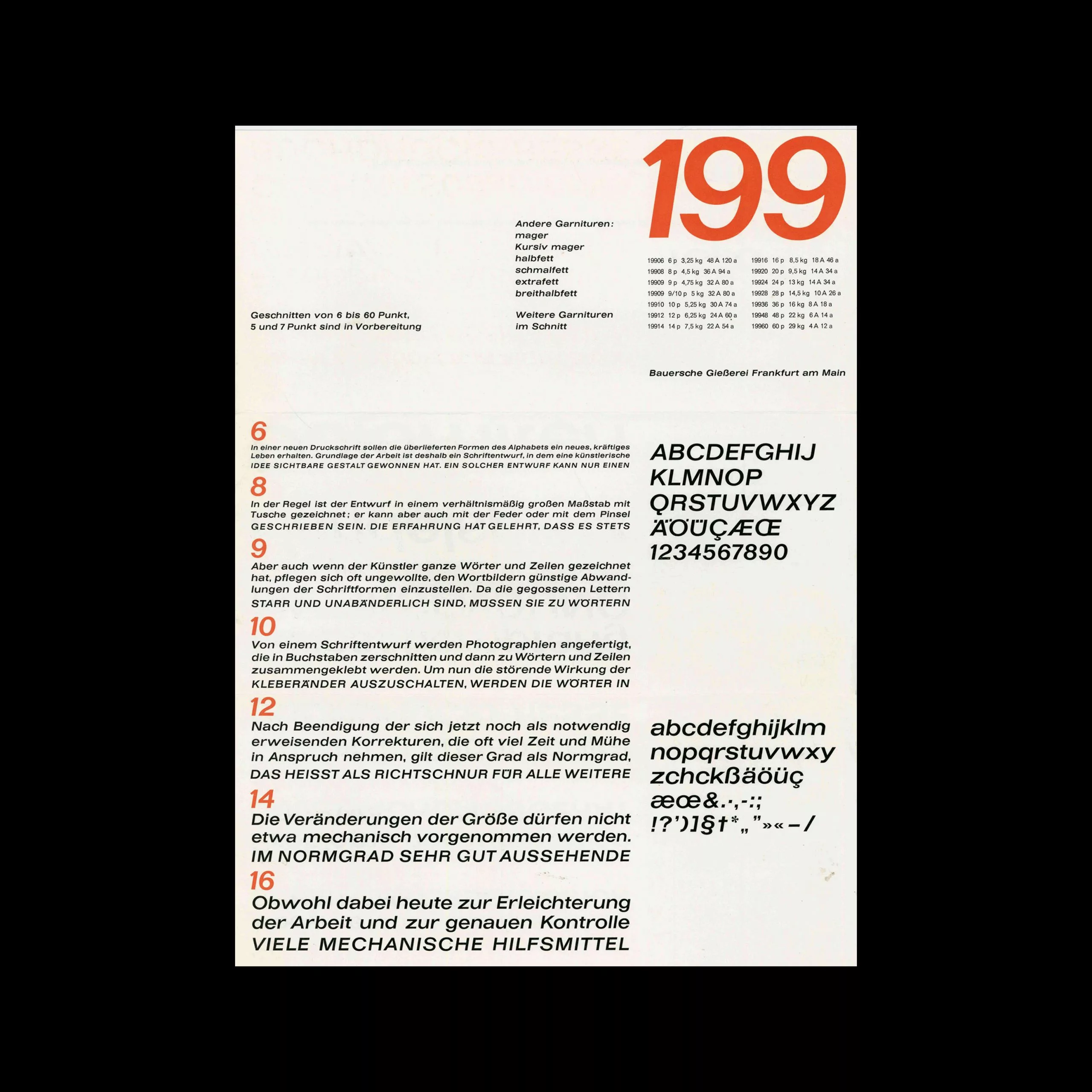 Die Folio, Bauersche Giesserei, Type Specimen, 1965 