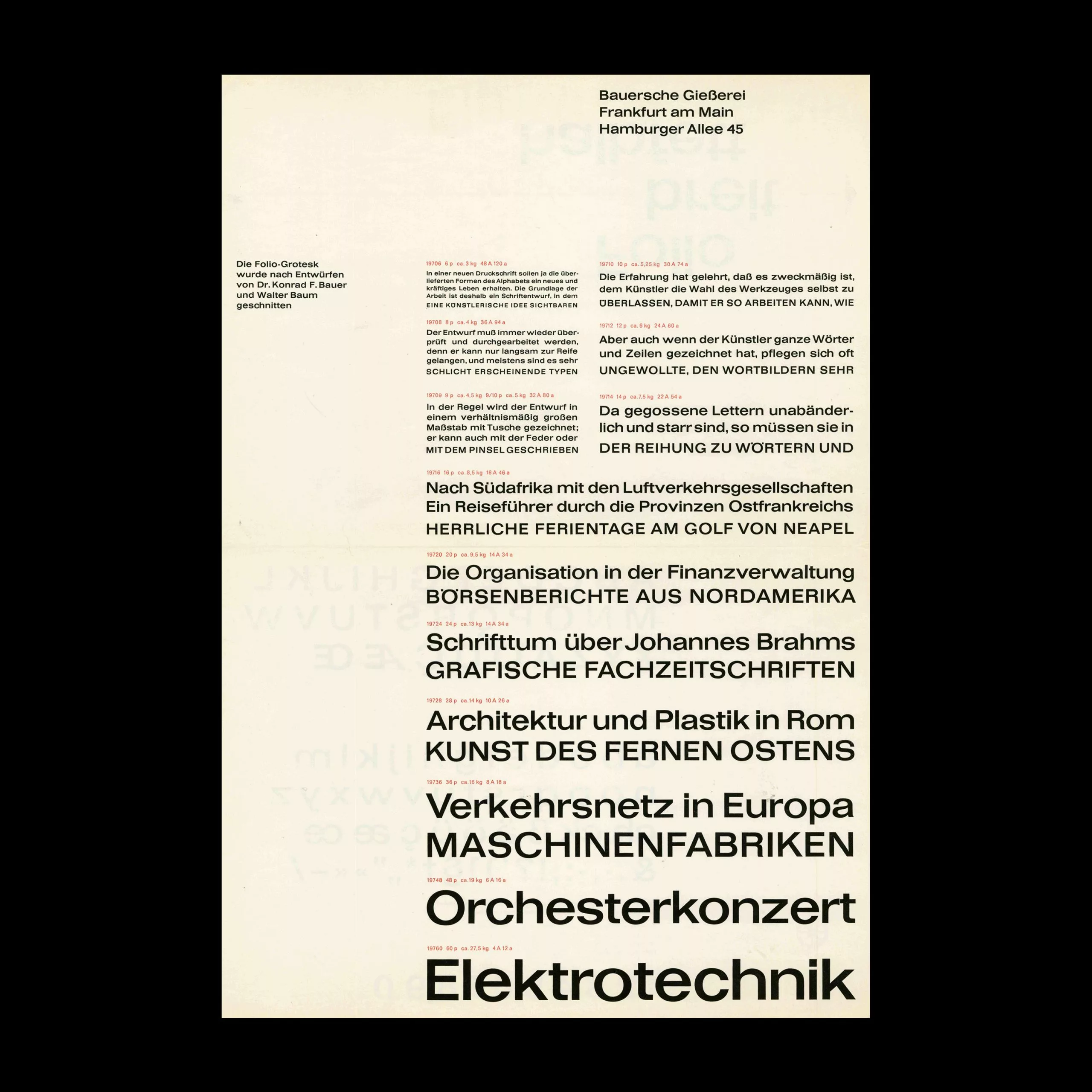 Folio Extrafett, Bauersche Giesserei, Frankfurt am Main, Type Specimen with Samples 4 Folio Extrafett, Bauersche Giesserei, Frankfurt am Main, Type Sample