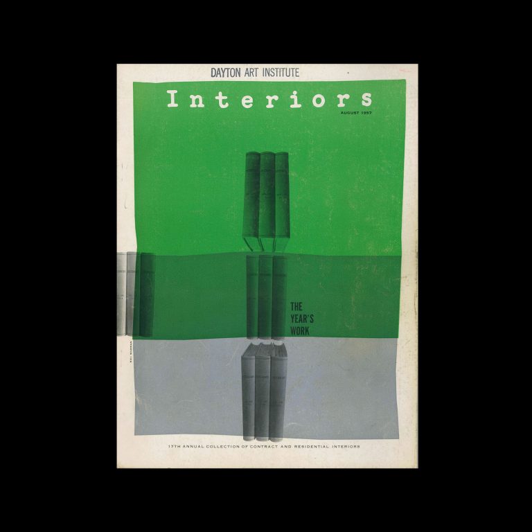Interiors, August 1957. Cover design by Riki Wurman