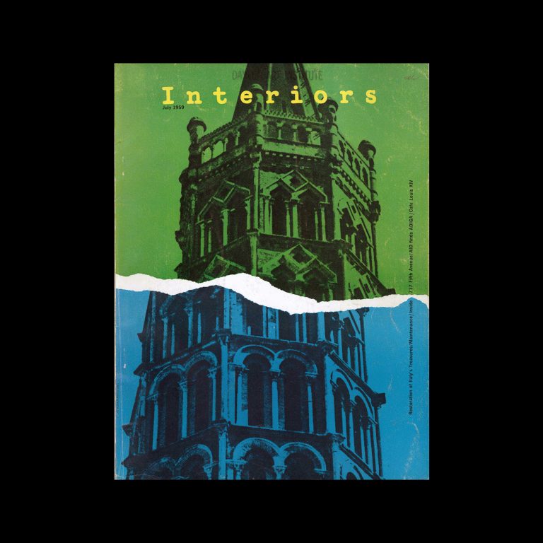 Interiors, July 1959. Cover design by Arnold Saks and Lou Klein