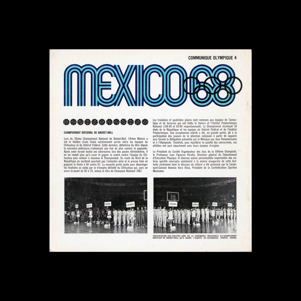 Mexico 1968, Communique Olympique 3, 1968 - Design Reviewed