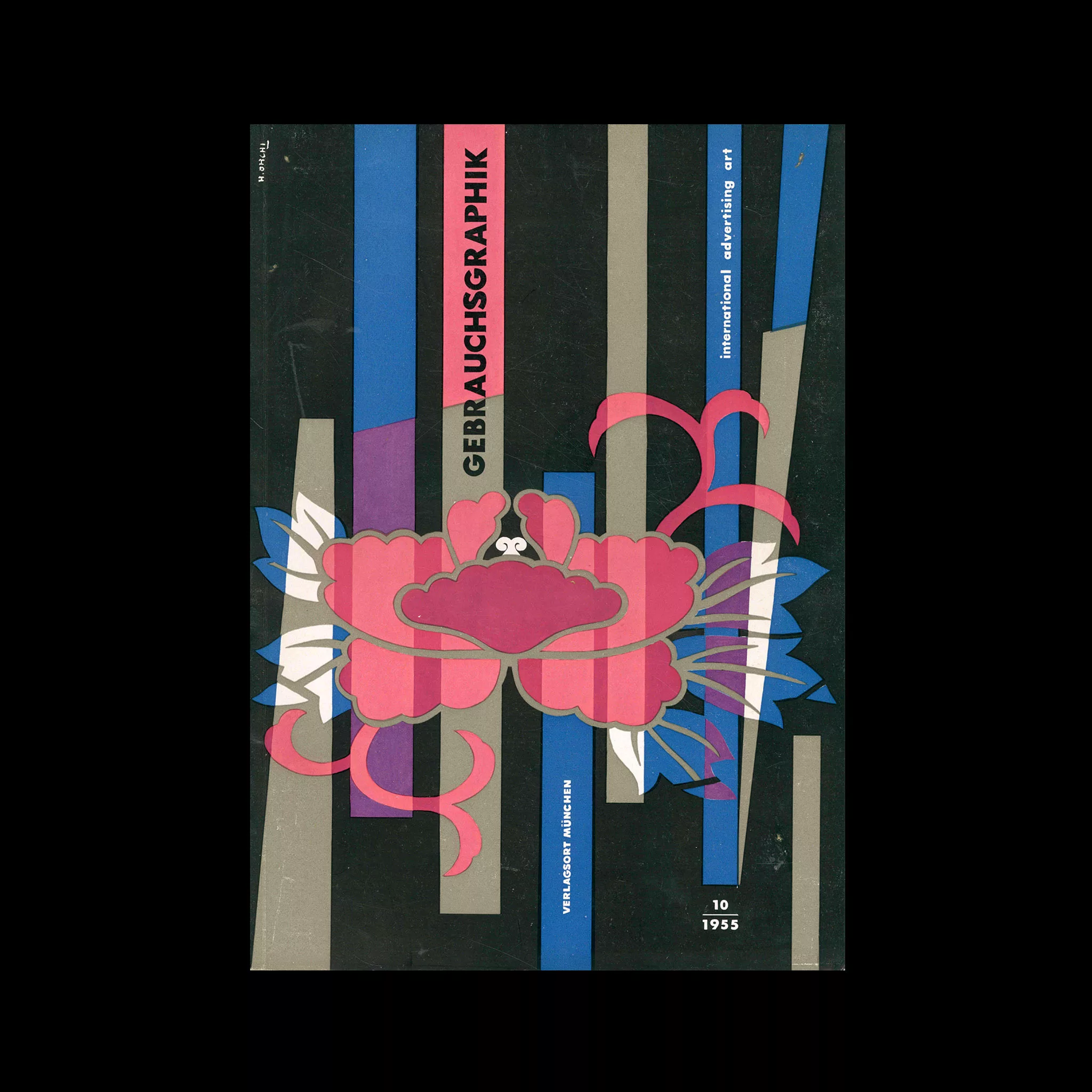 Gebrauchsgraphik, 10, 1955. Cover design by Hiroshi Ohchi