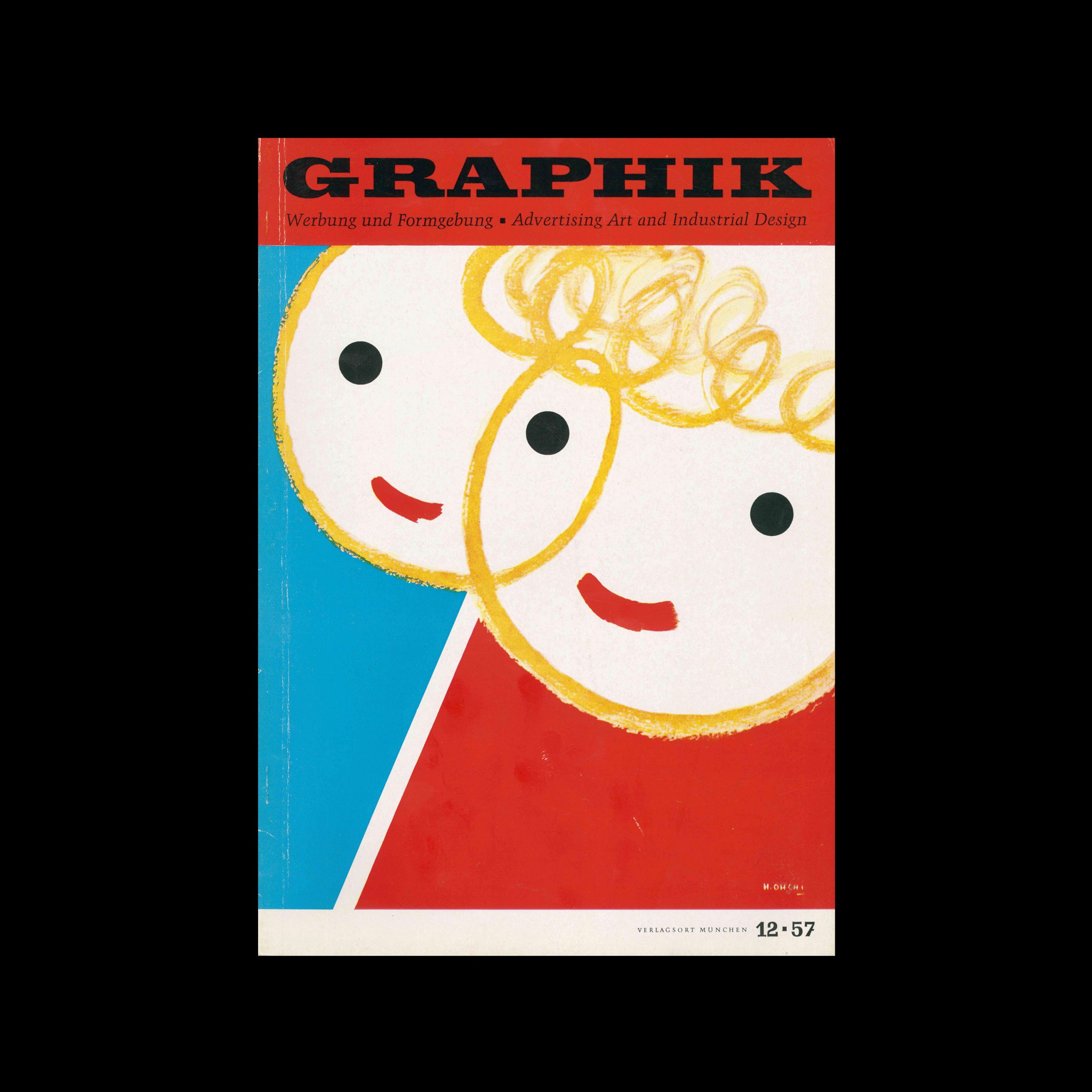 Graphik – Werbung + Formgebung, 12, 1957. Cover design by Hiroshi Ohchi
