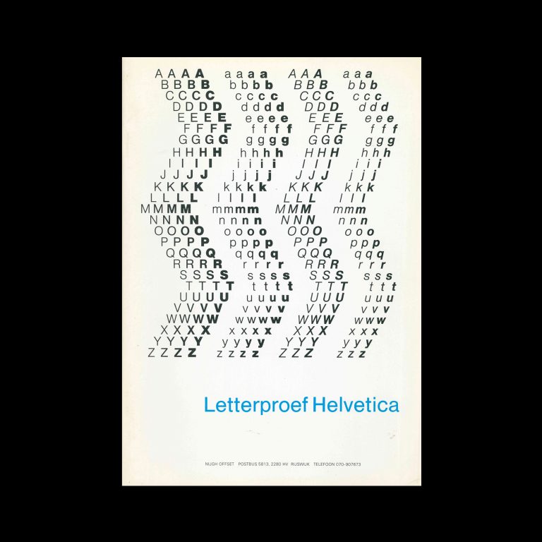 Letterproef Helvetica, Type specimen