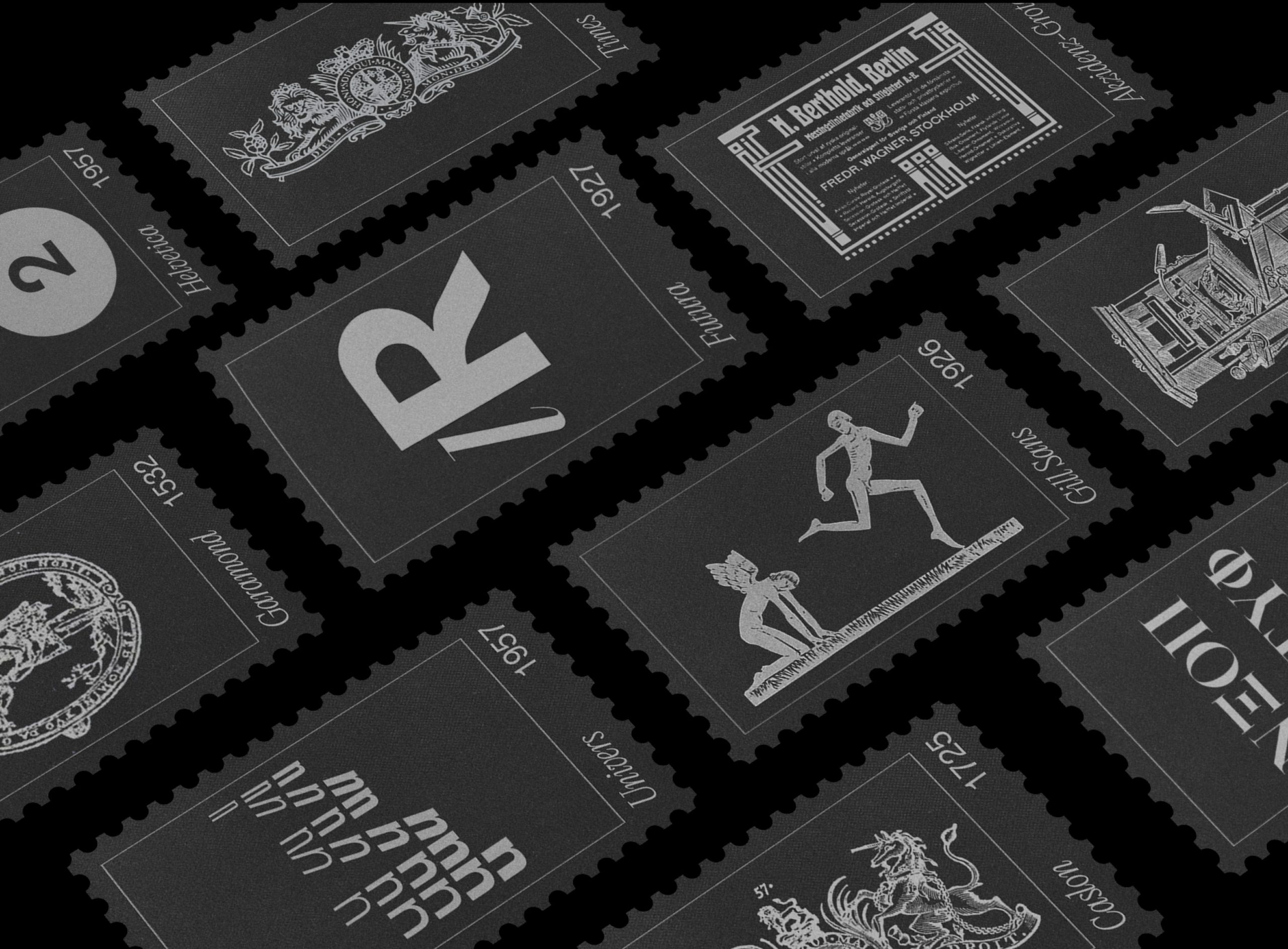 Typographic Souvenirs, a collection 12 Stamps to reconstruct Typographic Memory, 2021.