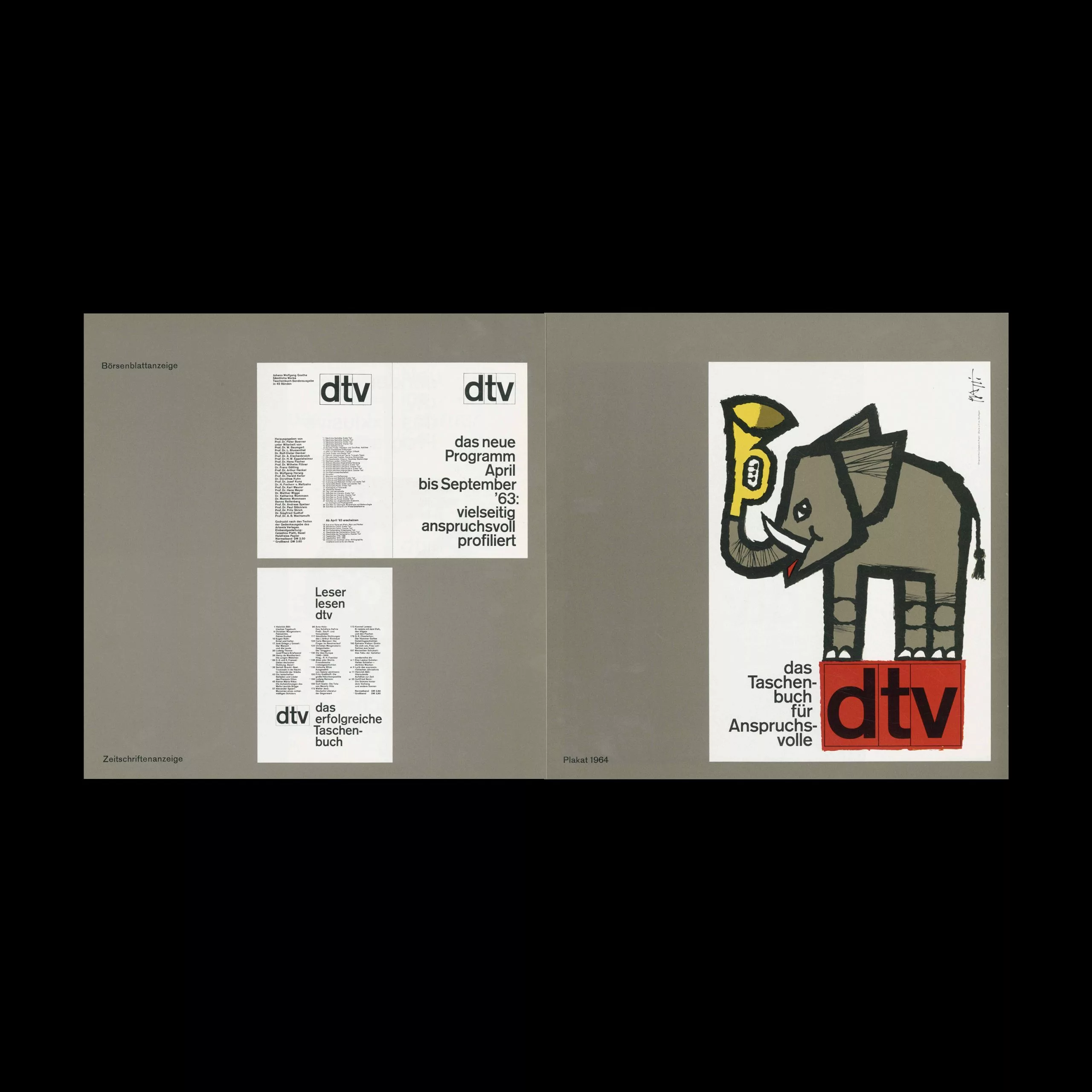Das dtv-Taschenbuch und die Akzidenz–Grotesk von Berthold, Heinz Friedrich, 1966 - Celestino Piatti