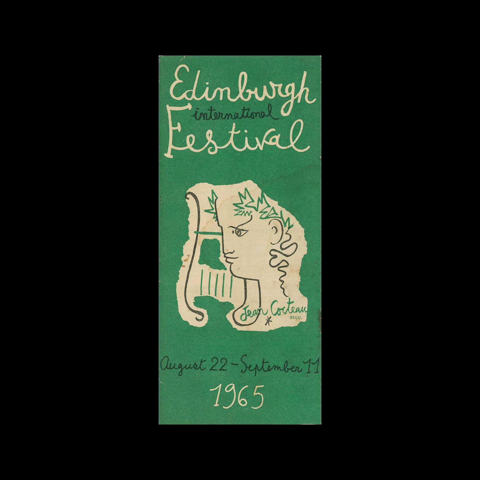 Edinburgh International Festival 1965, Programme Design, 1965. Cover motif by Jean Cocteau