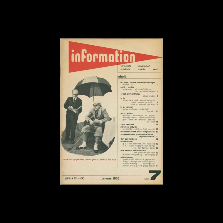 Information, 7, 1933 designed by Max Bill