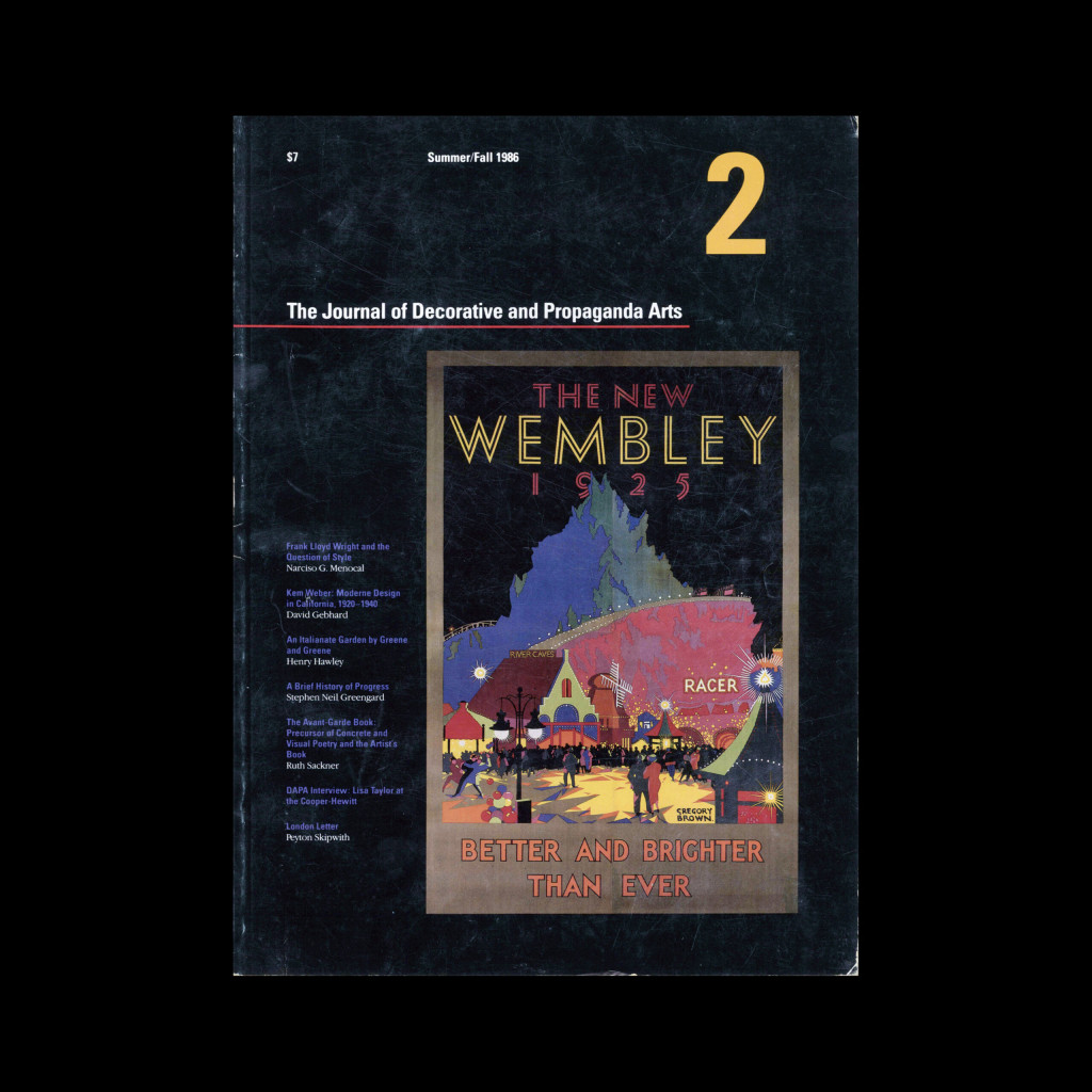 The Journal of Decorative and Propaganda Arts 02, Summer – Autumn 1986