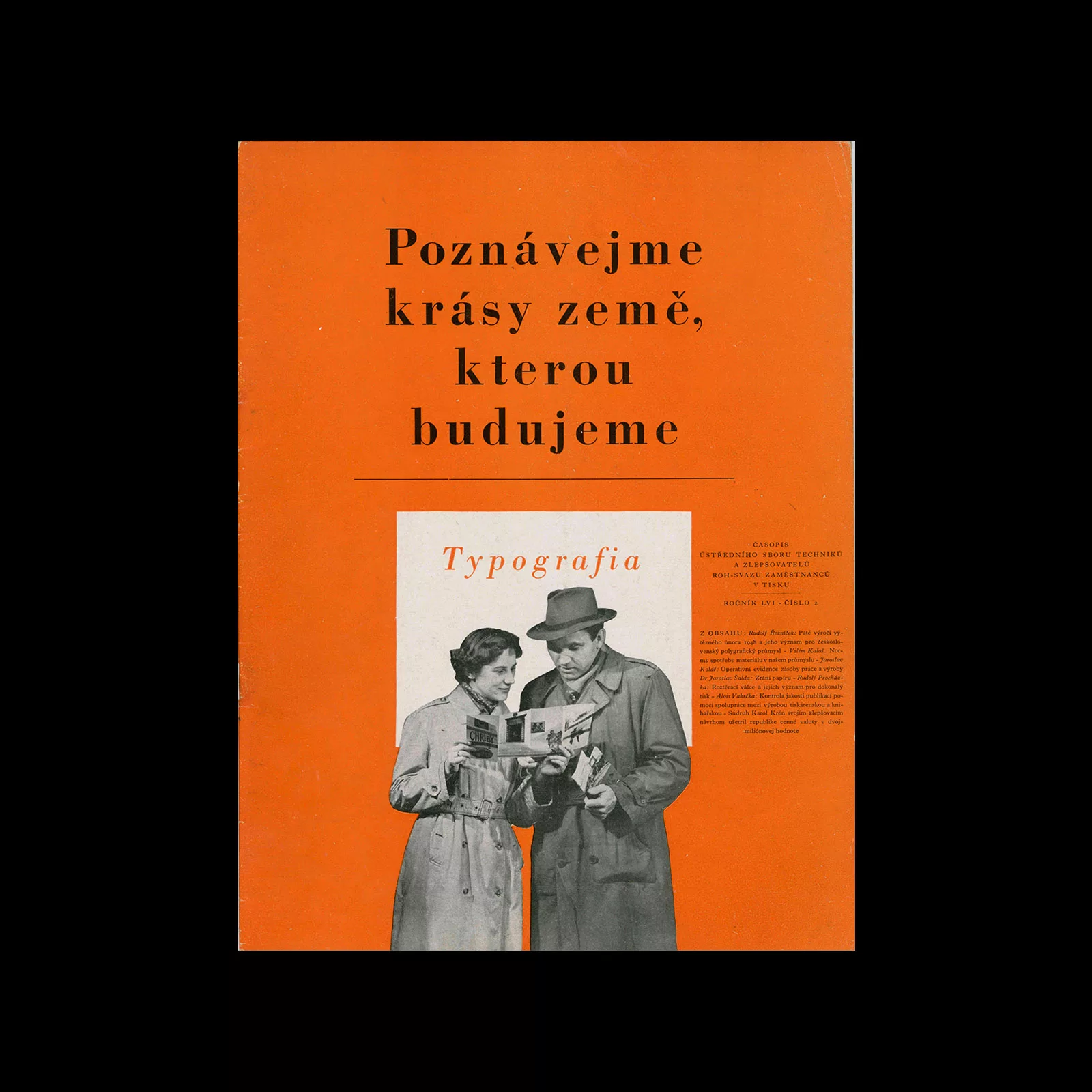 Typografia, ročník 56, 02, 1953. Cover design by Oldřich Hlavsa