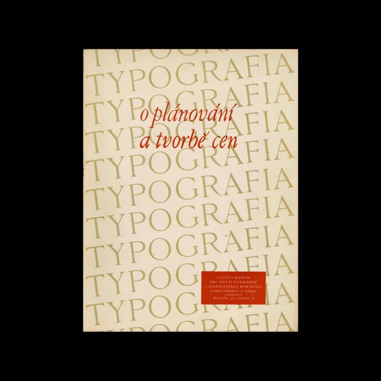 Typografia, ročník 56, 10, 1953. Cover design by Josef Hanzl