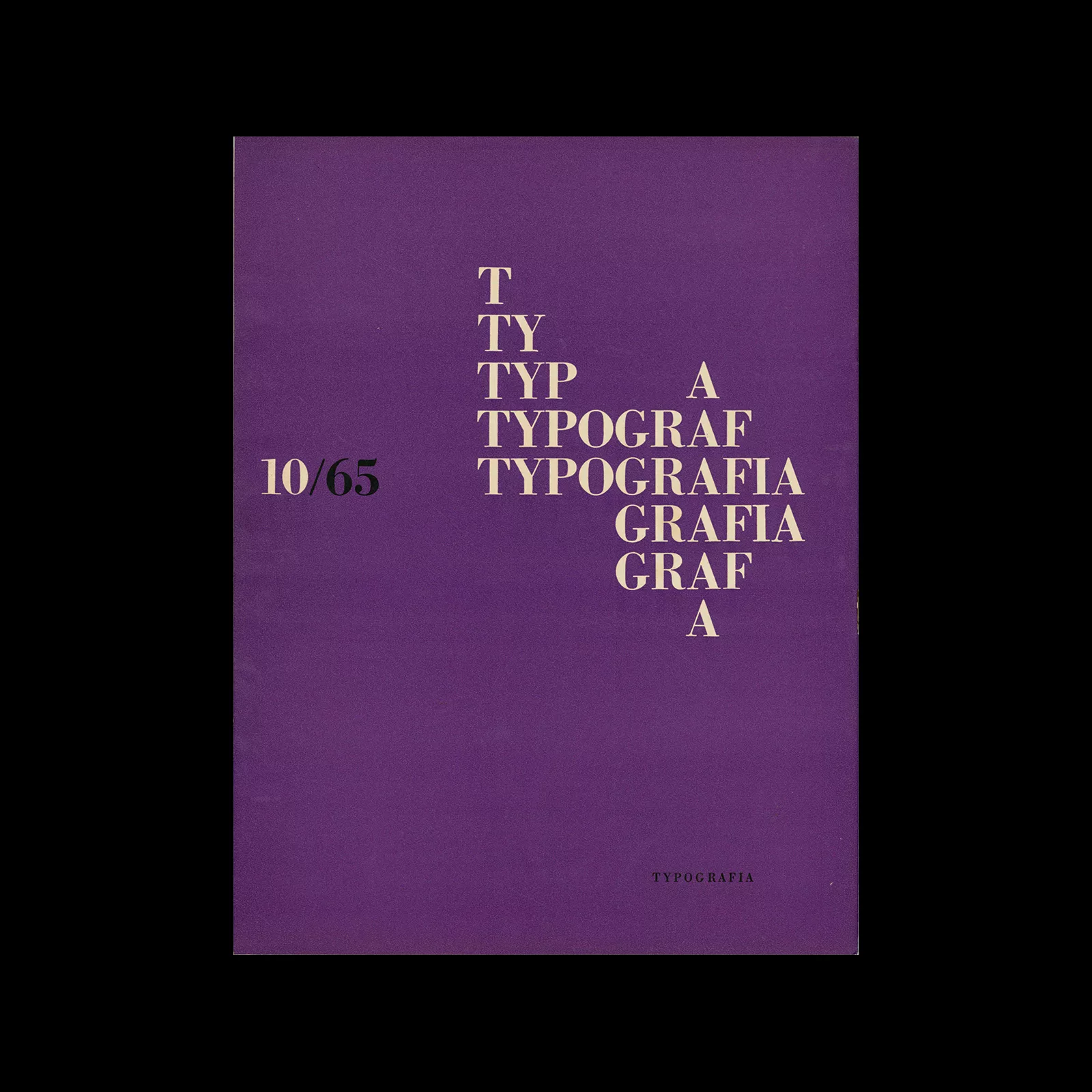 Typografia, ročník 68, 10, 1965. Cover design by Antonín Ernest