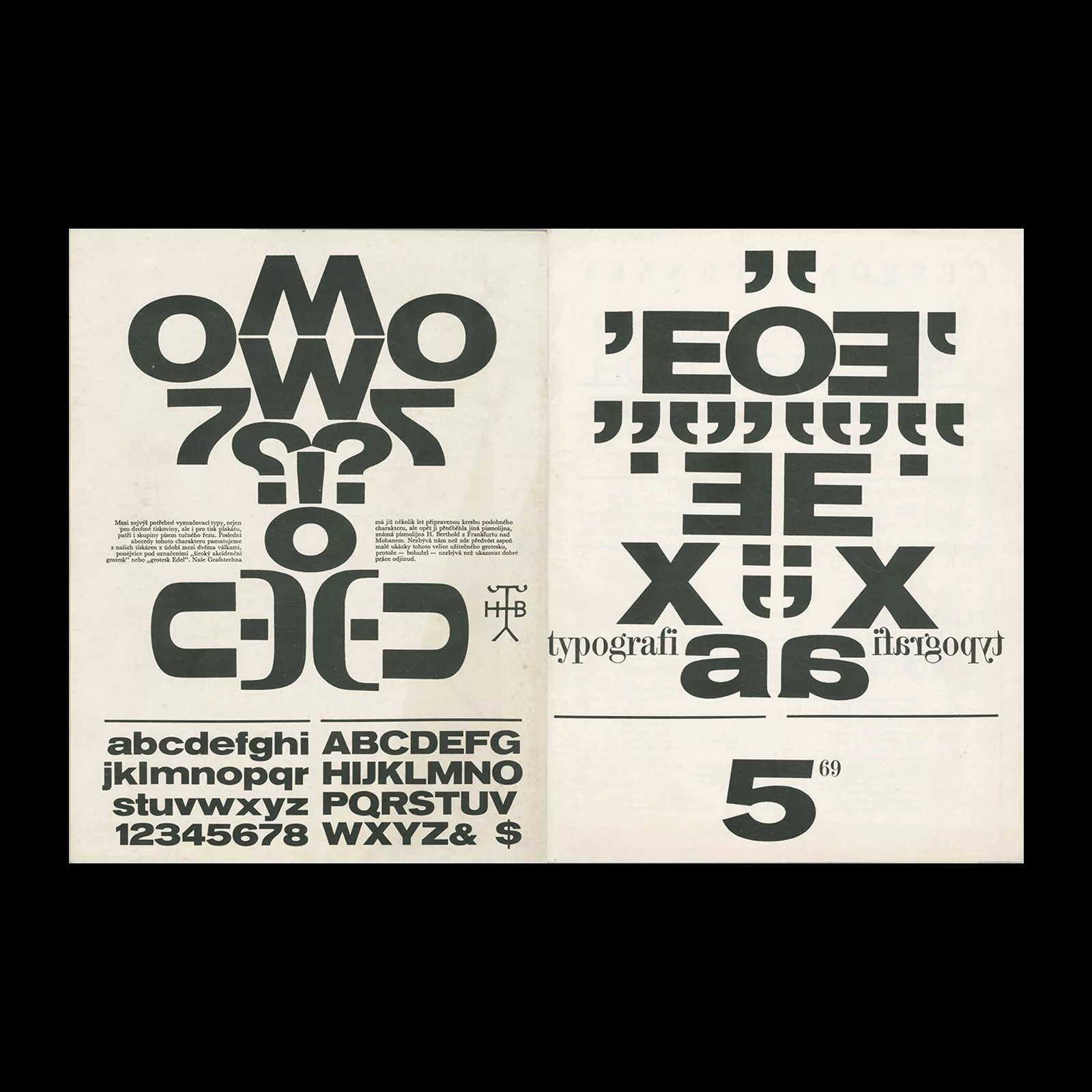Typografia, ročník 72, 5, 1969. Cover design by Karel Šejna