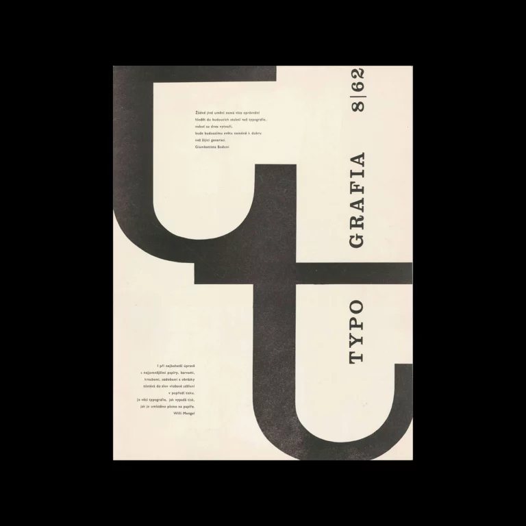Typografia, ročník 65, 08, 1962. Cover design by Vladislav Najbrt