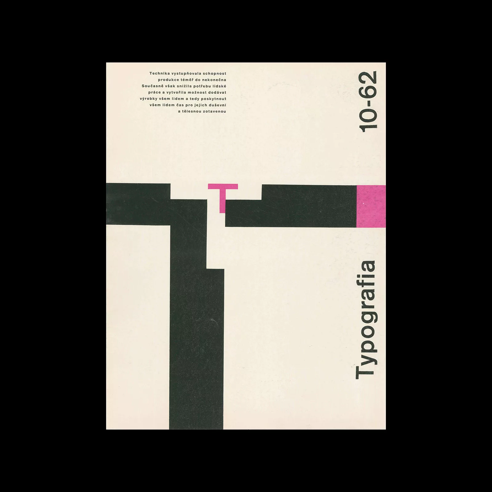 Typografia, ročník 65, 10, 1962. Cover design by Vladislav Najbrt