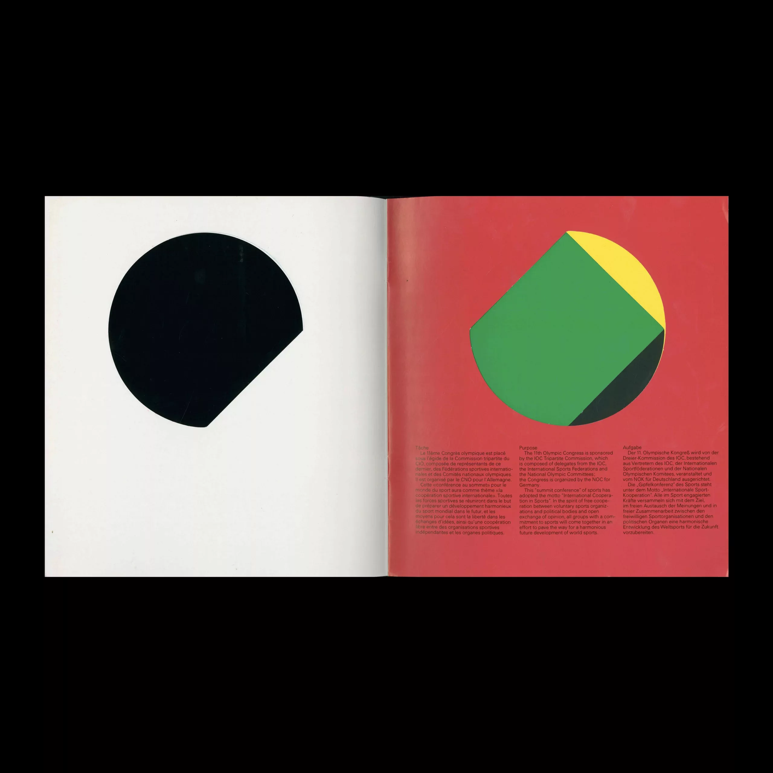11th Olympic Congress, Brochure, 1981. Design by Anton Stankowski, Otl Aicher, Rolf Müller and Partners
