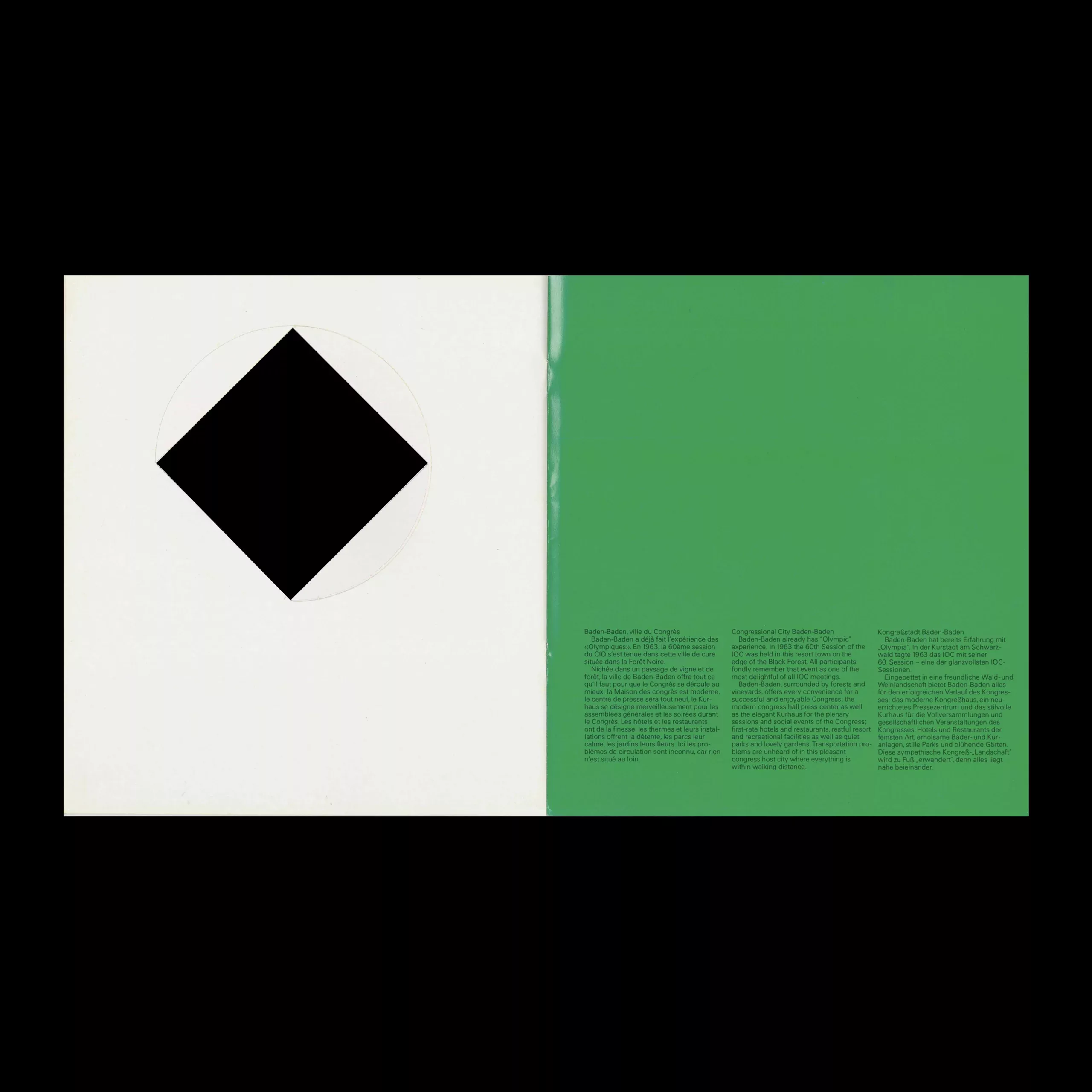 11th Olympic Congress, Brochure, 1981. Design by Anton Stankowski, Otl Aicher, Rolf Müller and Partners