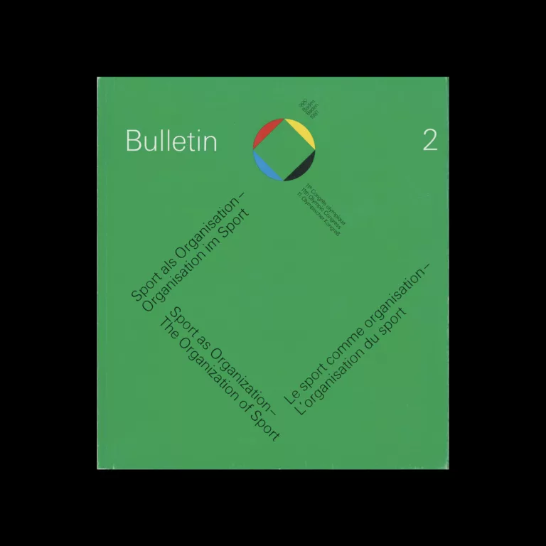 Bulletin 2, 11th Olympic Congress, Sport as Organisation, 1981. Designed by Büro Rolf Müller