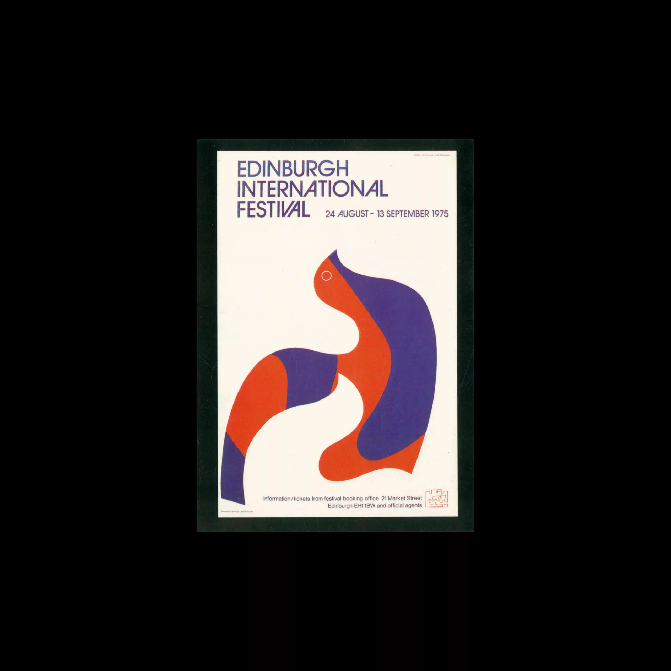 Postcard - Edinburgh International Festival Poster (1975), Hans Schleger 1 Postcard - Edinburgh International Festival Poster (1975), Hans Schleger