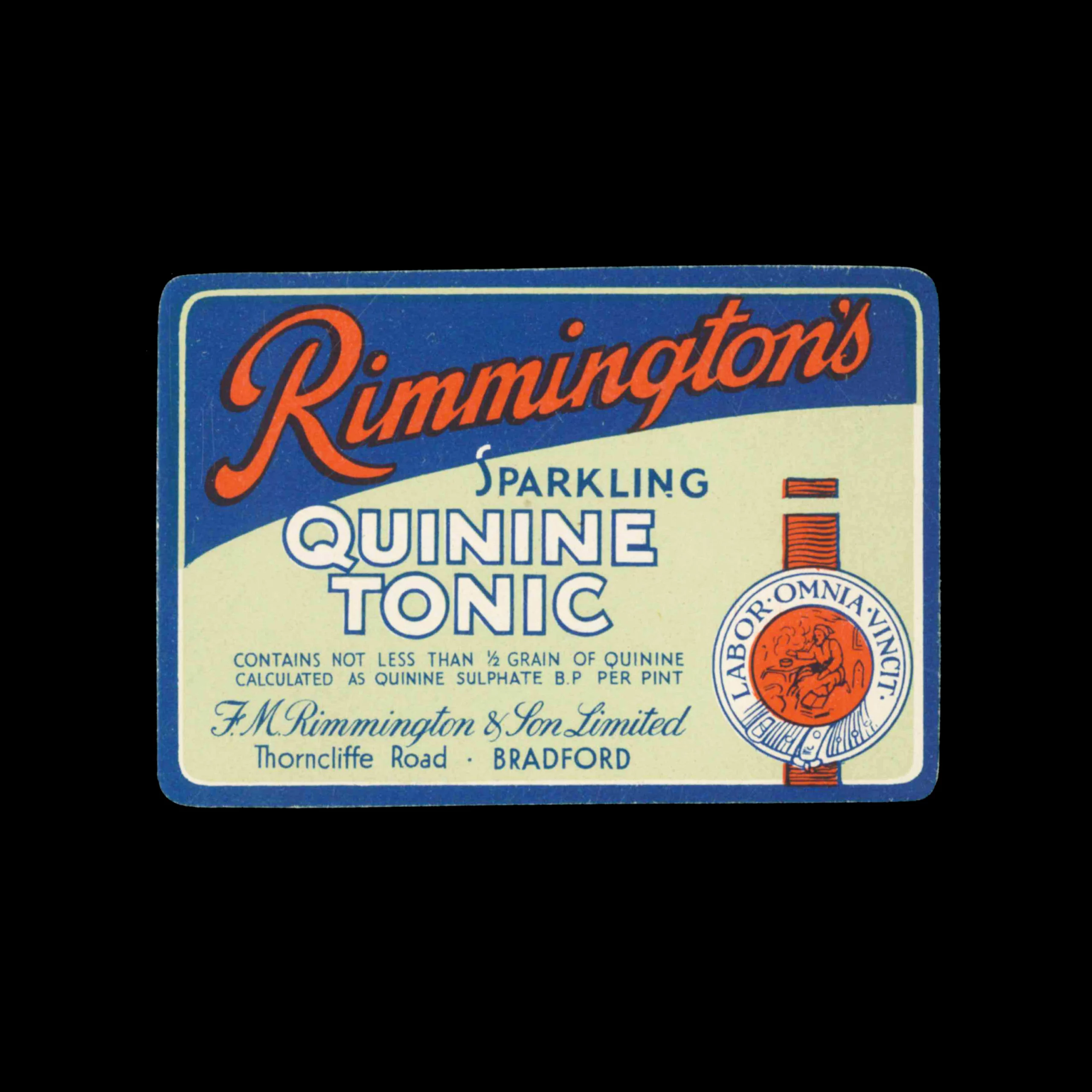 Soft Drink Label Set, Rimmington's of Bradford, 1930s -1960s 
