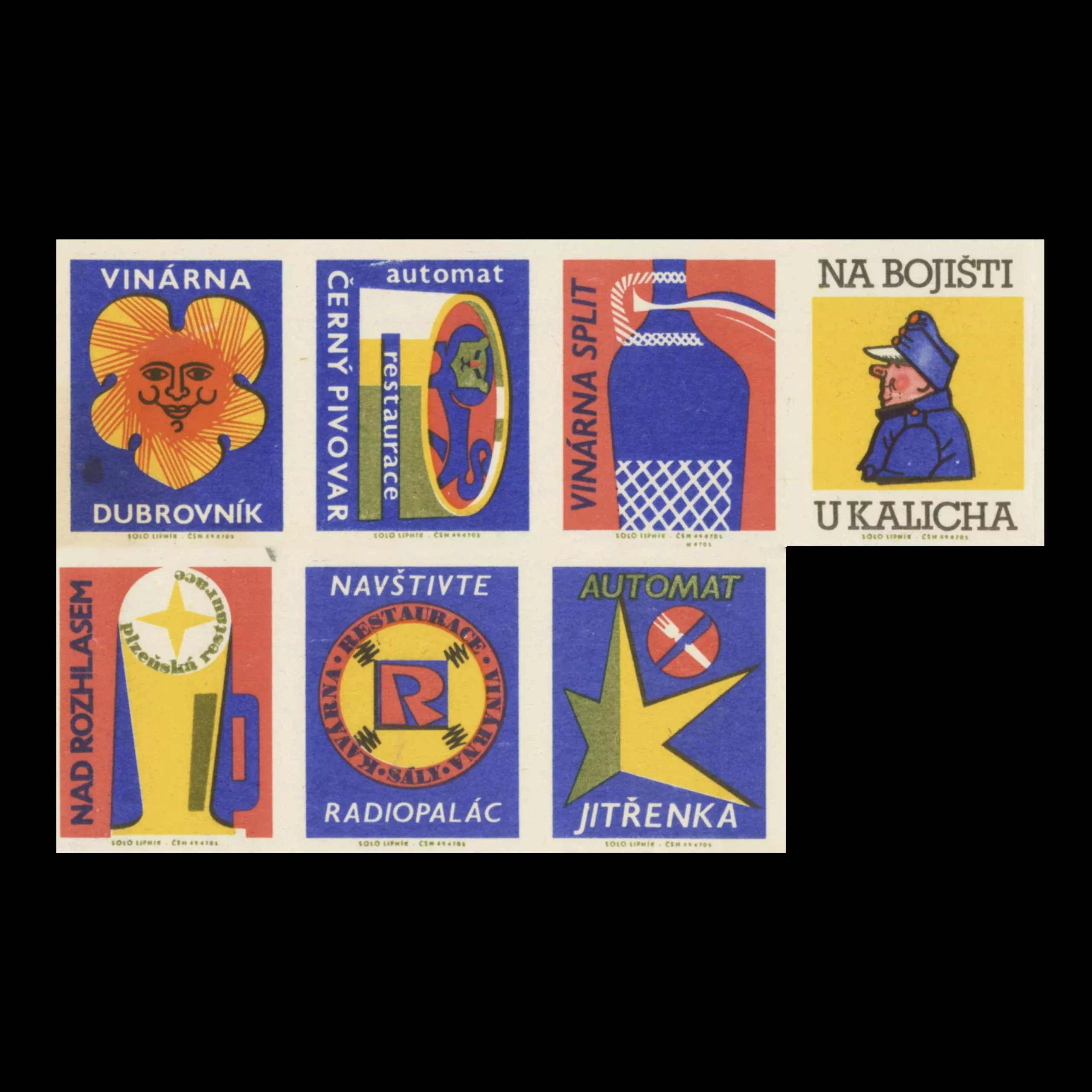 Tourism Related, 1960s, Czechoslovakian Matchbox Label Set