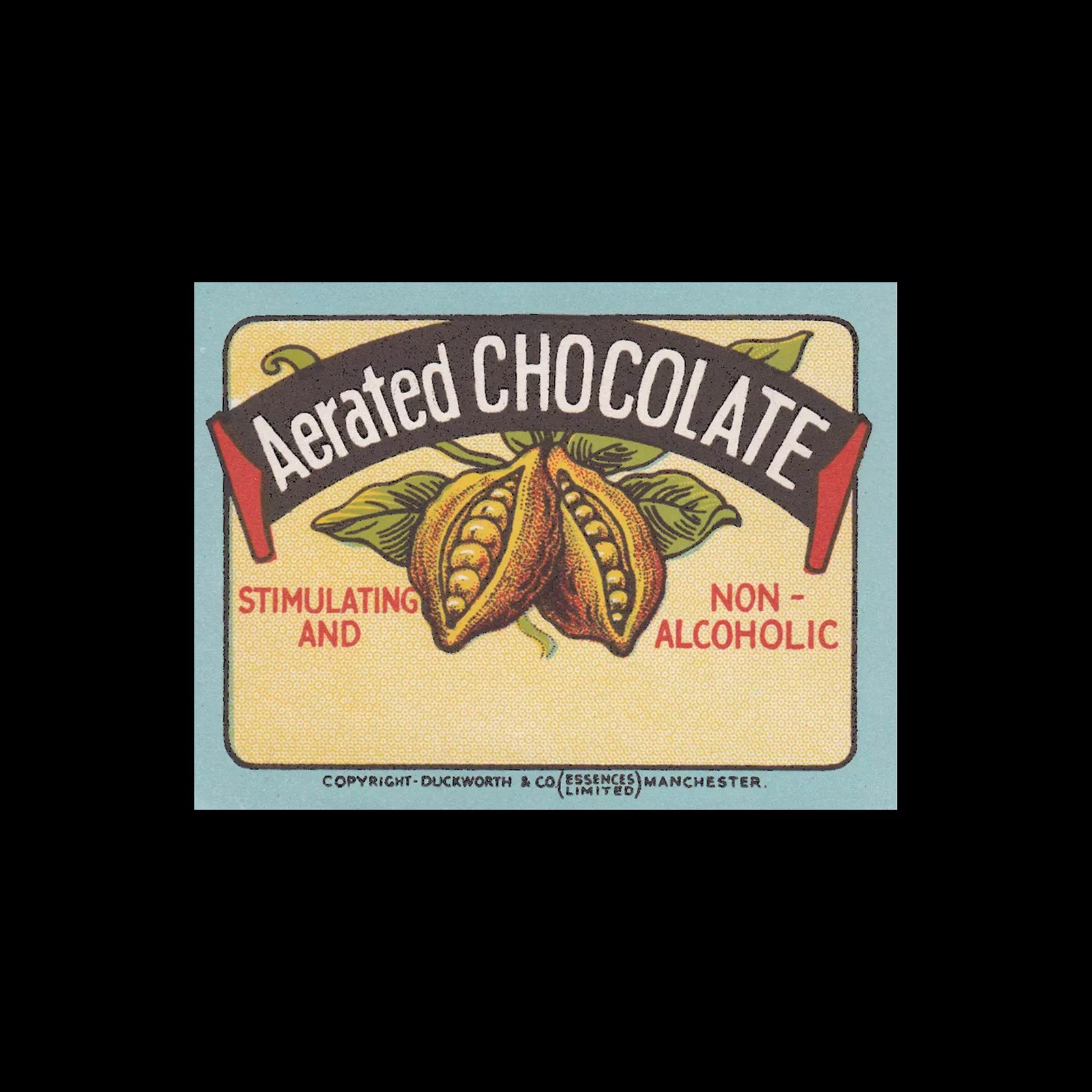 Aerated Chocolate, Fruit Drink Label