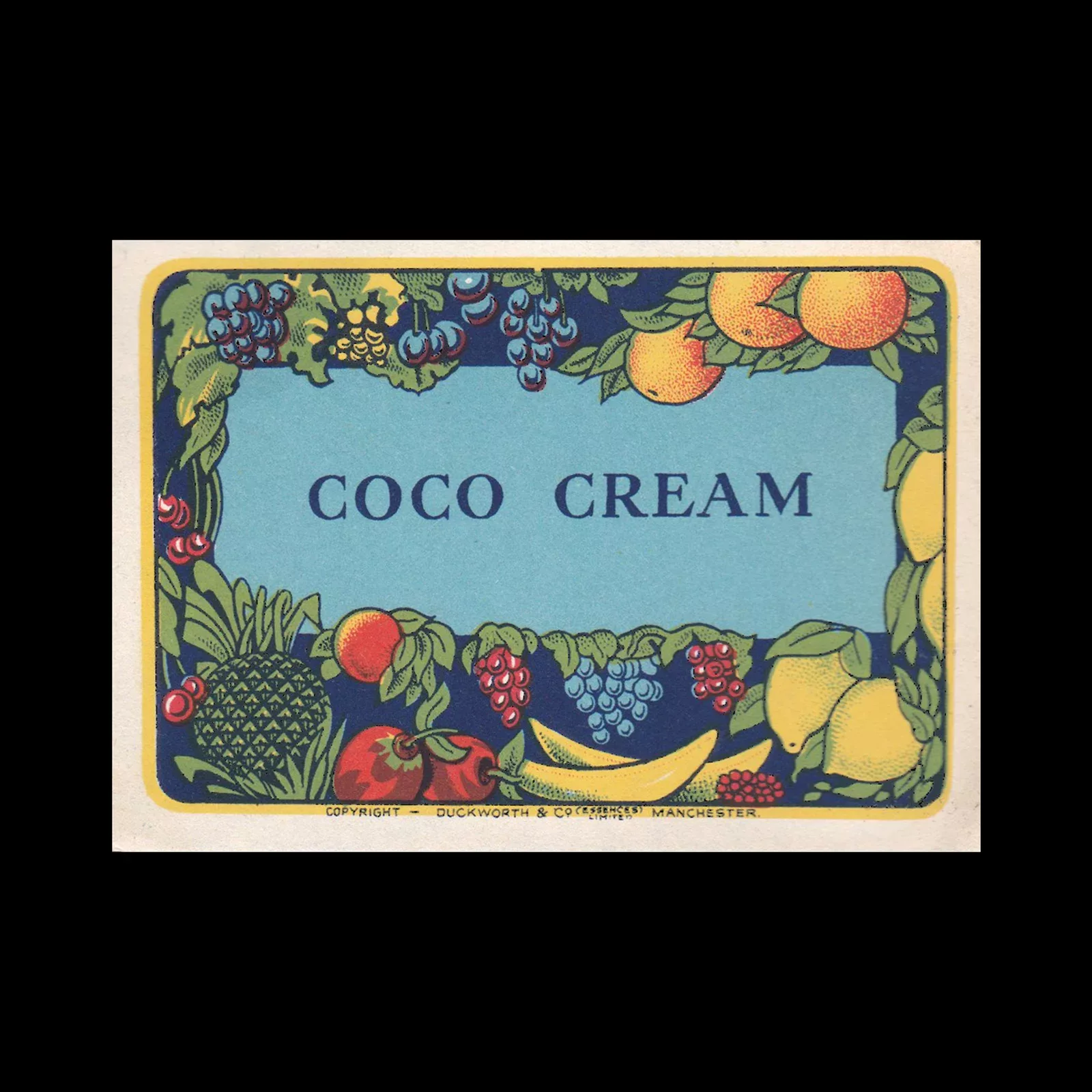 Coco Cream, Drink Label
