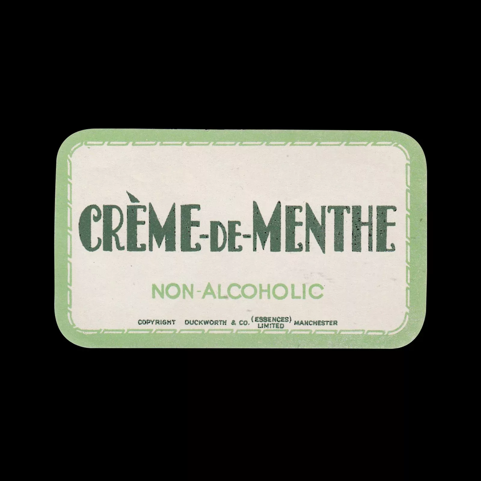 Crème de Menthe, Fruit Drink Label
