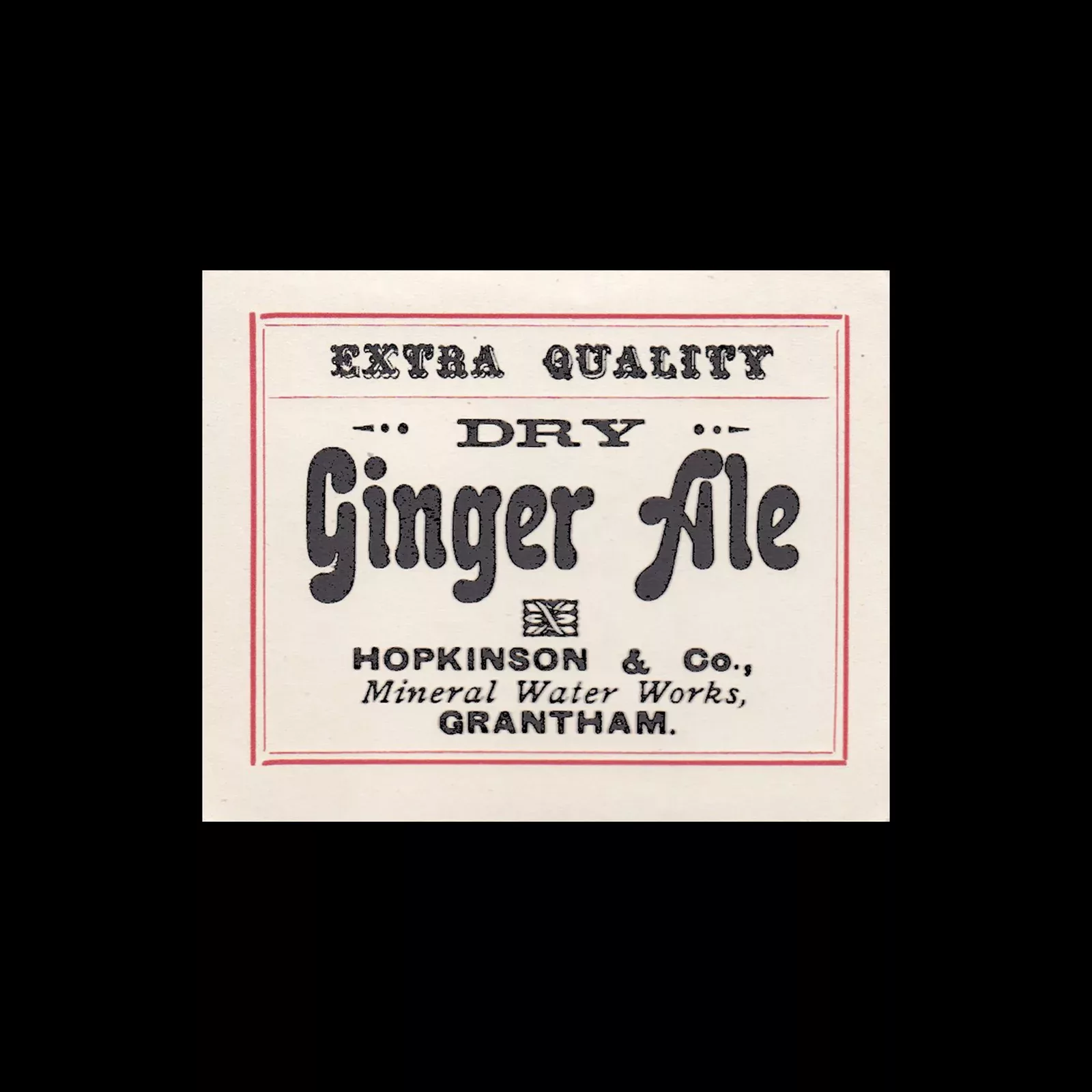 Dry Ginger Ale, Drink Label