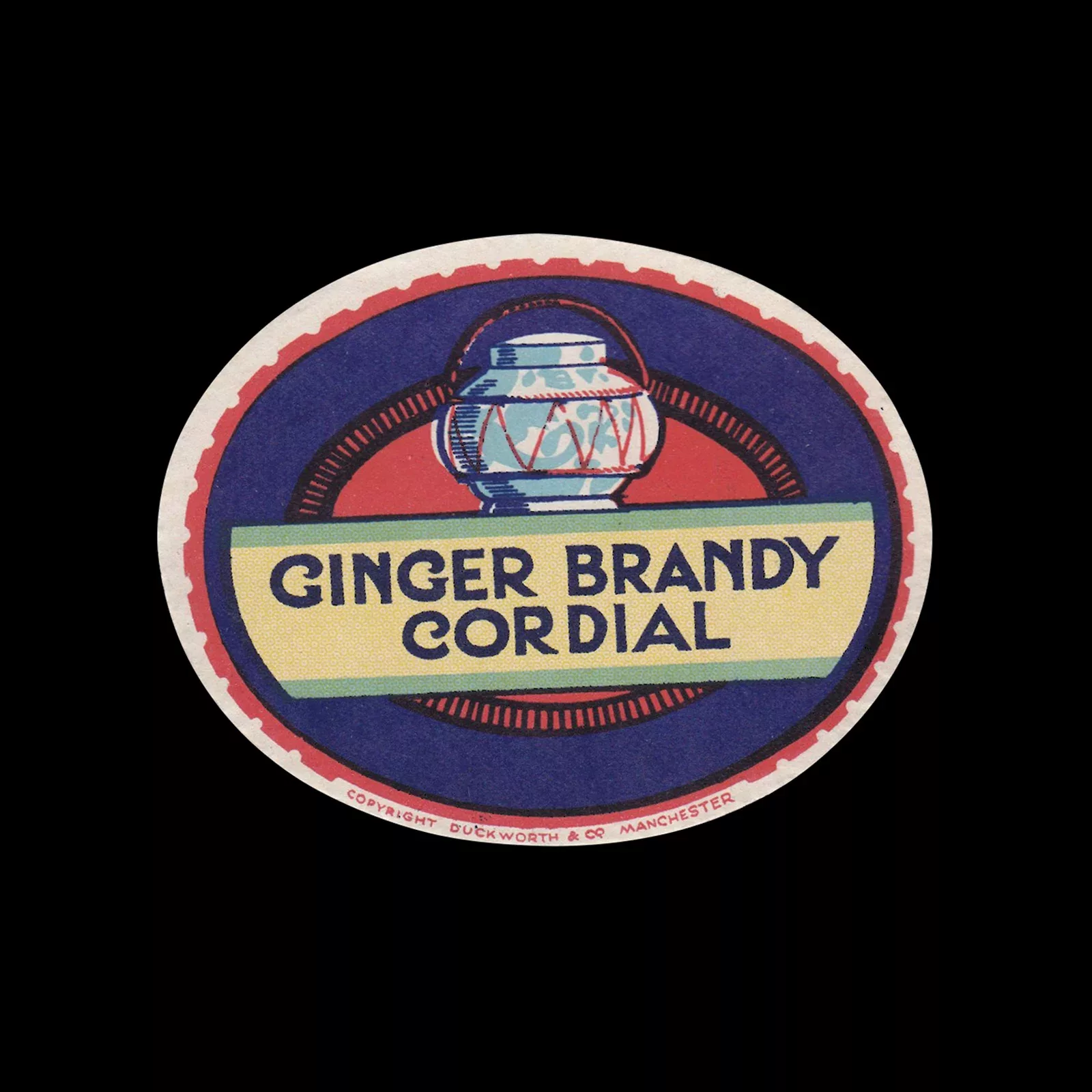 Ginger Brandy Cordial, Drink Label