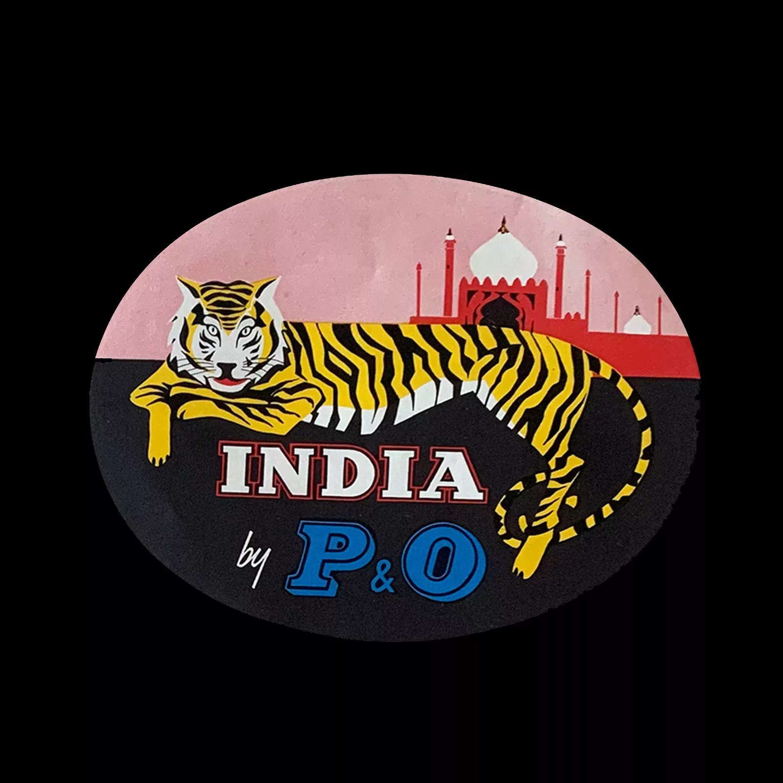 India by P&O Luggage Label, 1950s